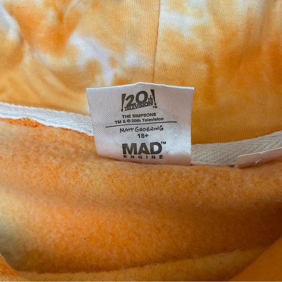 The Simpsons BART Skateboard Skeleton Graphic Tie Dye Hoodie Sweatshirt XL - Picture 11 of 15